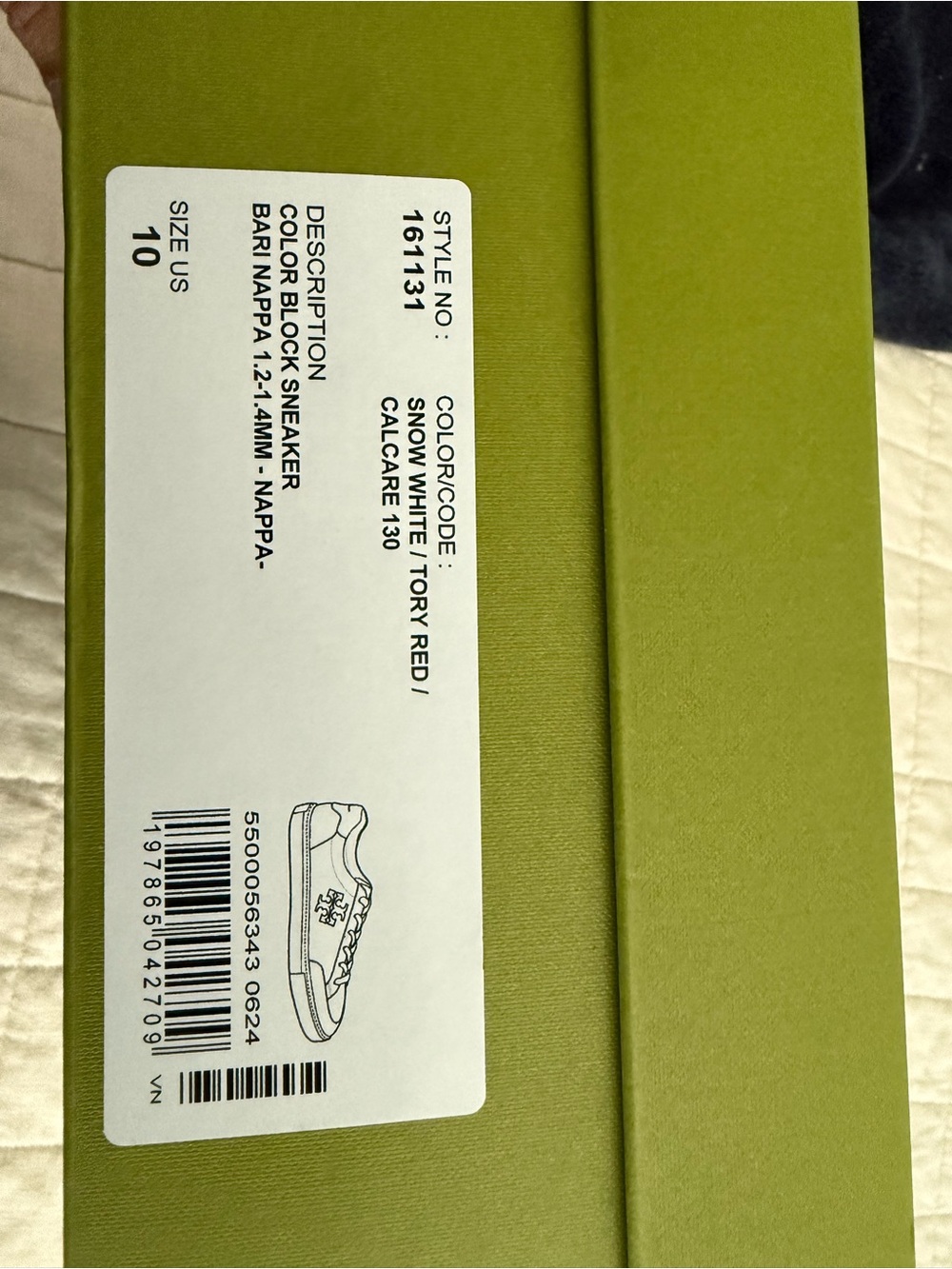 Tory Burch White Leather Sneakers with Red Logo Accent - Picture 2 of 4